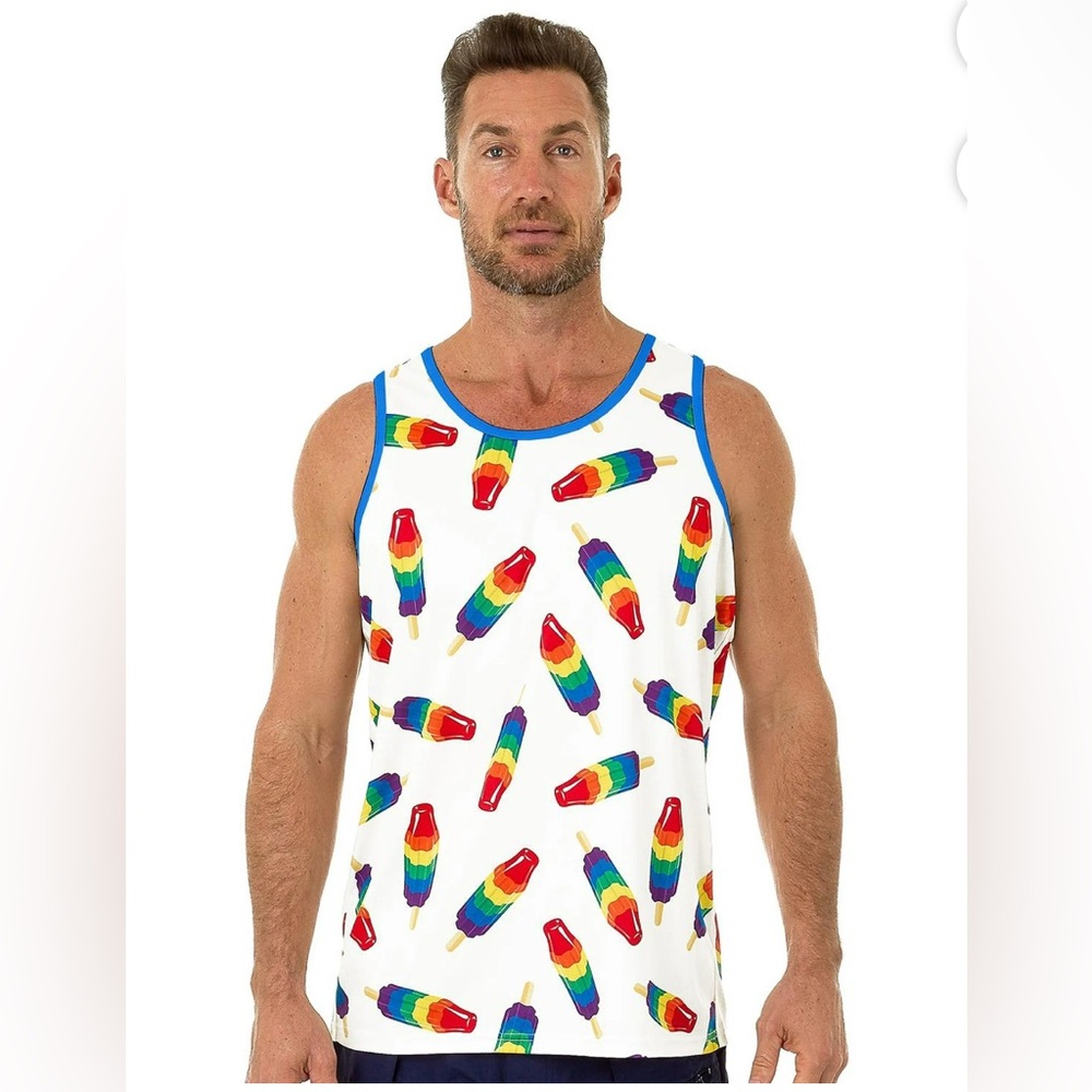 Men’s Rainbow Pride Colorful Popsicle Tank Top 🌈 Size small